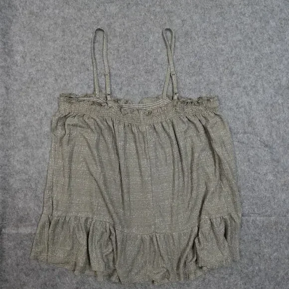 Anthropologie Top Womens Extra Large Amadi Tank Shimmer Metallic - Picture 6 of 10